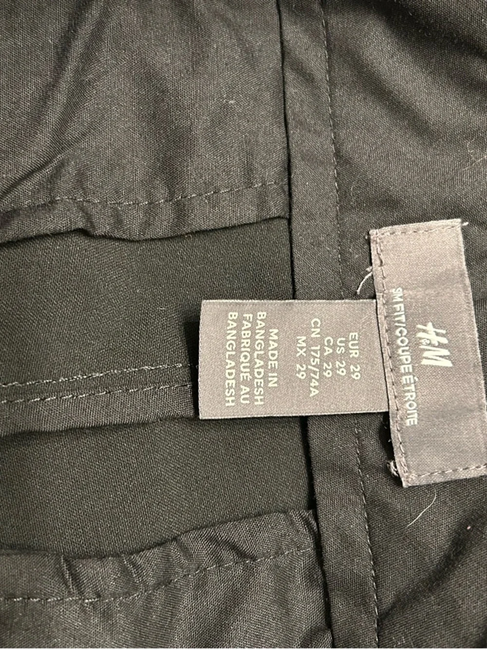 H&M Black Chino Pants (Altered) - Men's Size 29 - Cropped Slim Fit
